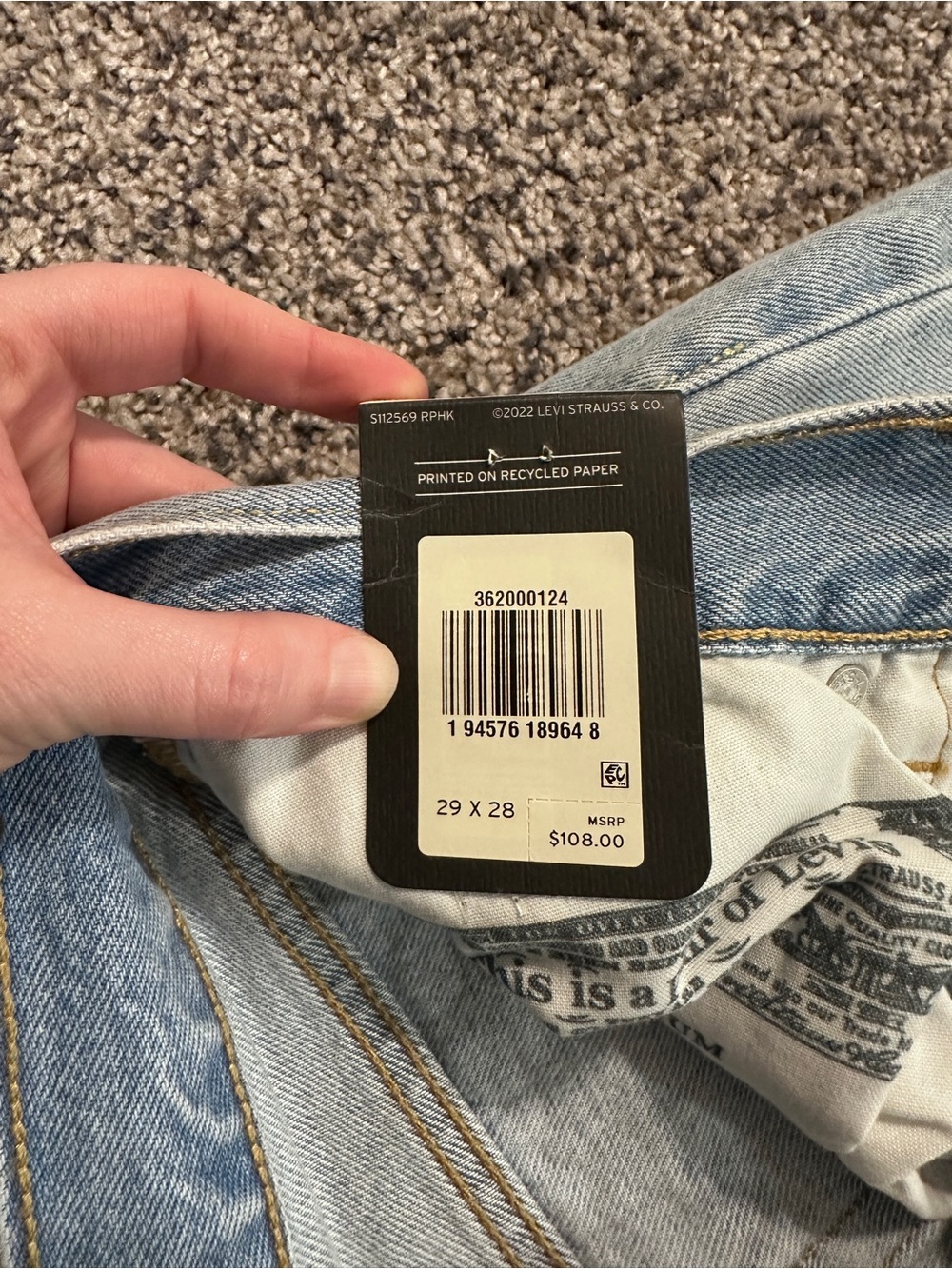 Levi Original 501 Original Cropped Light Wash 29 x 28 - Picture 8 of 10